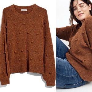 MADEWELL Brown Brockton Bobble Sweater Size Large